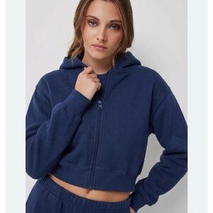 Ardene Deep Blue Cropped Hoodie